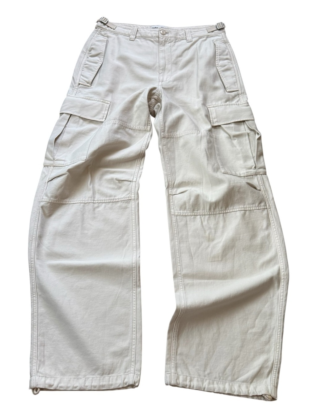 Aritzia (TNA) Supply Cargo Pants size 8 Off White Cream Wide Leg Utility NWT